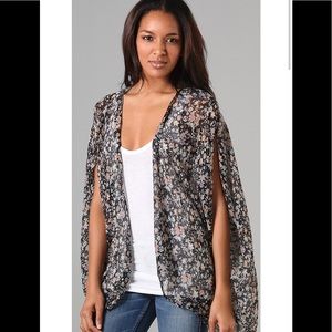 Winter Kate 100% silk floral kimono shrug